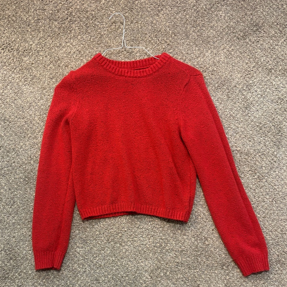 American Eagle Outfitters Vibrant Red Crew Neck Sweater